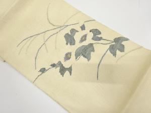 アンティーク　紗紬　花模様織り出し袋帯（材料）